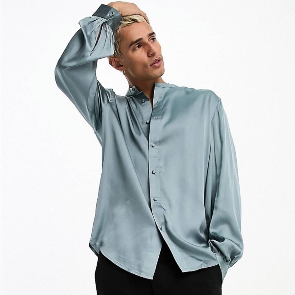 Men’s long sleeve blouson sleeve shirt